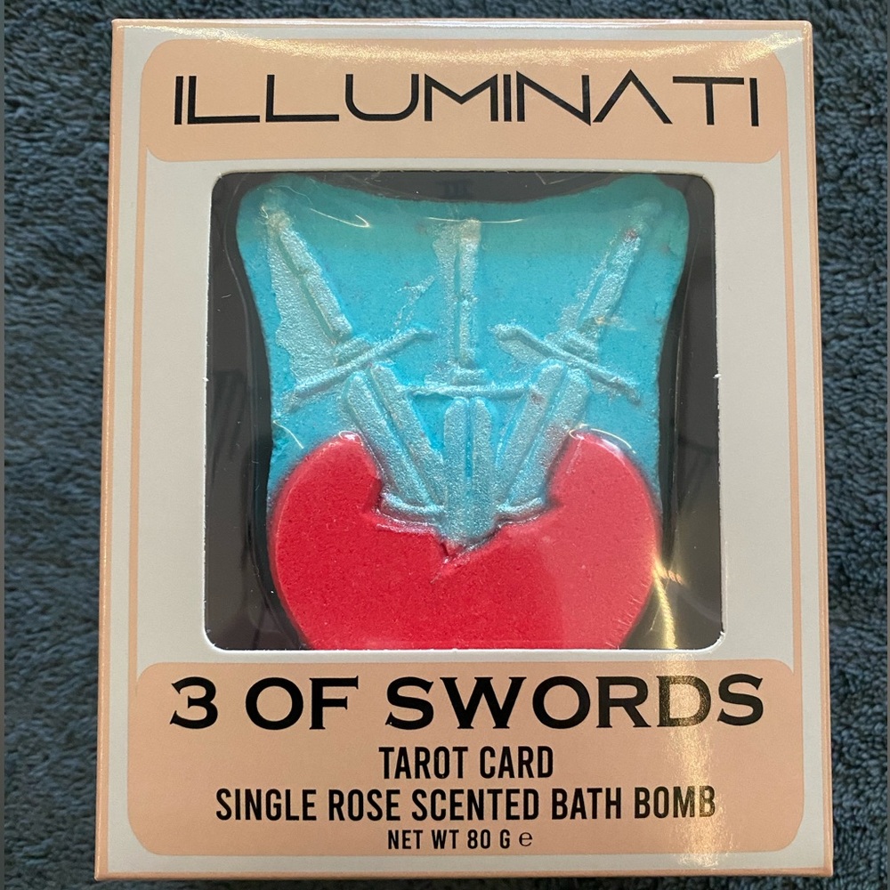 ‼️CLEARANCE‼️ Illuminati “3 of Swords” Tarot Card Scented Bath Bomb - Rose
